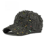 Load image into Gallery viewer, Distressed Plaid Baseball Cap Rhinestone Frayed N6G210