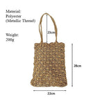 Load image into Gallery viewer, Handmade Metallic Thread Woven Crochet Shoulder Bag N6A116