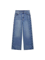 Load image into Gallery viewer, Rivet Straight-leg Jeans Women Blue N6B024