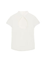 Load image into Gallery viewer, Pink Polka Dot Openwork Short Sleeve Shirt Women N6E154