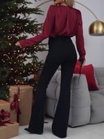 Load image into Gallery viewer, High Waist Bootcut Pants Women Black N5A510