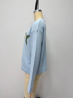 Load image into Gallery viewer, Printed Round Neck Loose Knit Pullover Sweater Women N6H301