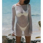 Load image into Gallery viewer, Sexy Knit Hollow Out Beach Cover Up Dress Women N6A059