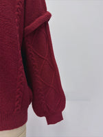 Load image into Gallery viewer, Oversized Cable Knit Turtleneck Arctic Fleece Pullover N6G182