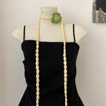 Load image into Gallery viewer, Vintage Handknit Rose Scarf Necklace Poly Narrow M5A324