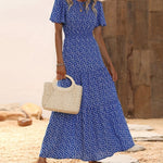 Load image into Gallery viewer, Multi Ruffle Sleeve Long Floral Smock Dress Women N5A972