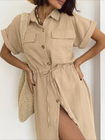 Load image into Gallery viewer, Casual Turn Down Collar Shift Dress Women N6F189