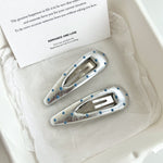 Load image into Gallery viewer, Sea Salt Blue Polka Dot Waterdrop Hair Clip Women S5P908