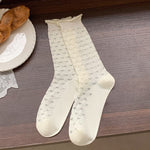 Load image into Gallery viewer, Thin Lace Hollow Mesh Mid-Calf Stack Socks Women N6H005