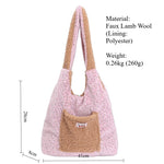 Load image into Gallery viewer, Lamb Wool Tote Bag Women Large Capacity Shoulder Bag S5P723