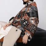 Load image into Gallery viewer, Vintage Art Oil Fringe Faux Cashmere Scarf M5A332