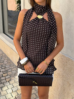 Load image into Gallery viewer, Polka Dot Halter Neck Top Women N6E146