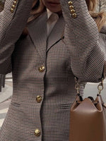 Load image into Gallery viewer, Plaid Long Sleeve Blazer Women Multiple Colors N5A744