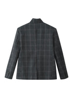 Load image into Gallery viewer, Check Mandarin Collar Blazer Women N6C119