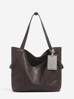 Load image into Gallery viewer, Classic Vintage Stitching Detail PU Leather Tote Bag N6C047