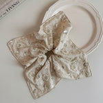 Load image into Gallery viewer, Linen Handmade Sequin Beaded Square Scrunchie N6F139