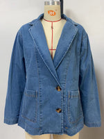 Load image into Gallery viewer, Women's Denim Blazer Jacket Casual Blue N6D066