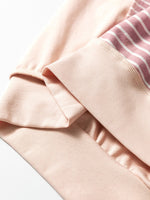 Load image into Gallery viewer, Pink Stripe Round Neck Long Sleeve Top Women N6B077