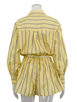 Load image into Gallery viewer, Striped Lapel Shirt and Shorts Set Women N6D109