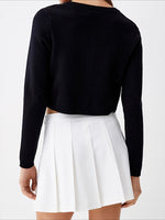 Load image into Gallery viewer, Floral Button Cropped Knit Cardigan Elegant Women N6B039