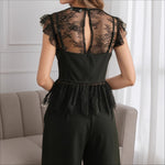 Load image into Gallery viewer, Black Lace Trim Sleeveless Shell Women N5A711