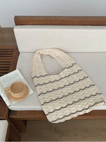 Load image into Gallery viewer, Wave Knit Tote Bag Women N6C054