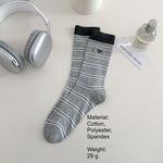 Load image into Gallery viewer, Striped Heart Embroidery Stack Socks Women Retro N6H012