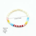 Load image into Gallery viewer, Rainbow Bamboo Pearl Enamel Beads Alloy Bracelet S5P033