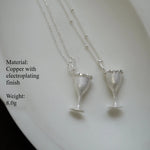 Load image into Gallery viewer, Sterling Silver Sugar Cubes Cup Pendant Necklace N6A159
