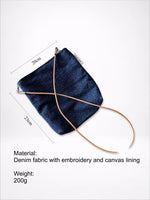Load image into Gallery viewer, Denim Embroidered Crossbody Phone Bag Women N6B117