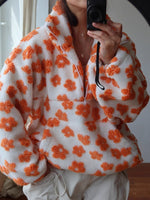 Load image into Gallery viewer, Polar Fleece Floral Sweatshirt Women Multiple Colors N5A509