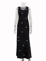 Load image into Gallery viewer, Women's Polka Dot Sleeveless Maxi Dress N6E150