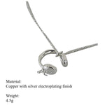 Load image into Gallery viewer, Sweet Edgy Headphone Bow Pendant Necklace Women N6A162