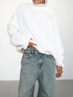 Load image into Gallery viewer, Solid High Neck Knit Sweater Women Multiple Colors N5A601