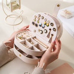 Load image into Gallery viewer, Multi Layer Leather Jewelry Organizer Box Storage S5P833