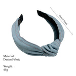 Load image into Gallery viewer, Denim Knot Accent Wide Headband High Crown Contour S5P447