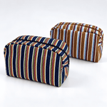 Load image into Gallery viewer, Striped Color-Block Cotton Blend Travel Cosmetic Bag N6J266