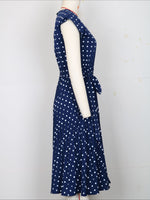Load image into Gallery viewer, Retro Polka Dot Ruffle Short Sleeve Dress Women N6B067