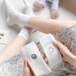 Load image into Gallery viewer, Cartoon Embroidered White Crew Socks Women M5A306