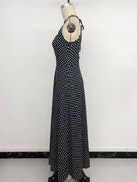 Load image into Gallery viewer, Retro Polka Dot Backless Tie Waist Midi Dress N6E167