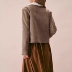 Load image into Gallery viewer, Suede Fleece Jacket Women Brown Sherpa Lined Coat N5A775