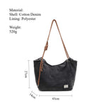 Load image into Gallery viewer, Denim Shoulder Tote Adjustable Carry S5P336