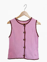 Load image into Gallery viewer, Color Block Trim Sleeveless Knit Tank Cardigan Women N6A205