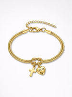 Load image into Gallery viewer, MUM Heart Cross Link Bracelet Women N6D525