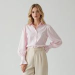 Load image into Gallery viewer, Lyocell Button Down Blouse Loose Bell Sleeve Shirt N6A136