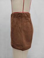 Load image into Gallery viewer, Casual Brown Two Button Wide Band Straight Leg Shorts N6B183