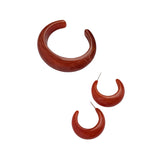 Load image into Gallery viewer, Orange Acrylic Crescent Earring Bracelet Simple Luxe S5P915