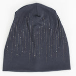 Load image into Gallery viewer, Double Layer Cotton Rhinestone Beanie Women N6H227