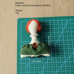 Load image into Gallery viewer, Embroidered Green Dress Girl Brooch Stuffed Fabric N6G031