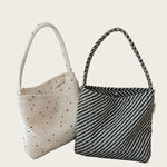 Load image into Gallery viewer, Tweed Speckle Top-Handle Shoulder Bag Women S5P645